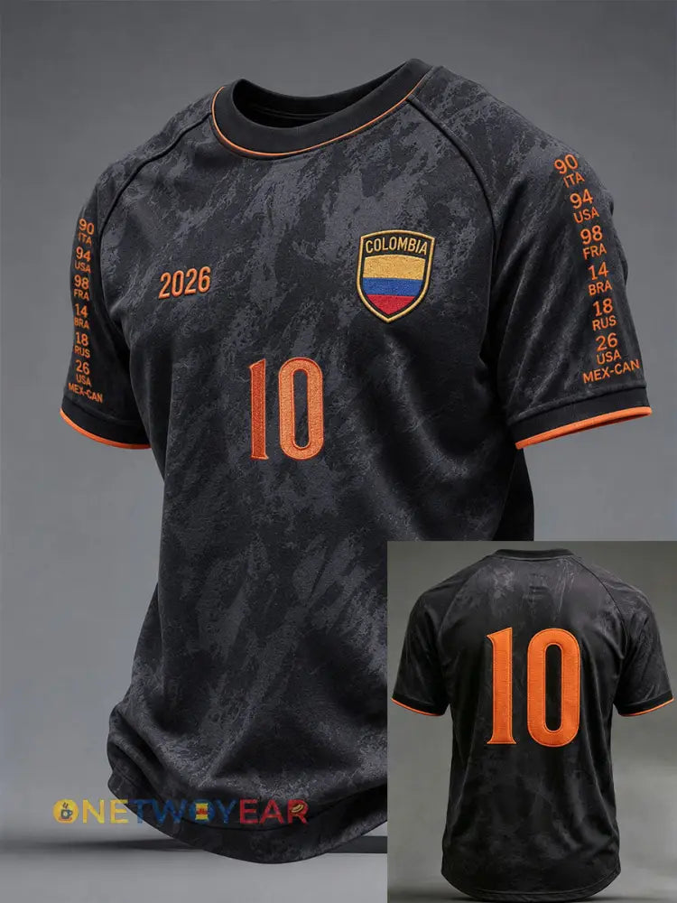 Camisetas de hombre Columbia Soccer N ° 10 - negro / S