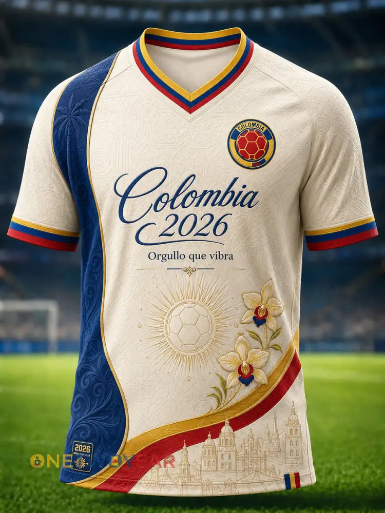 Jersey retro del fútbol de Columbia - como imagen / S
