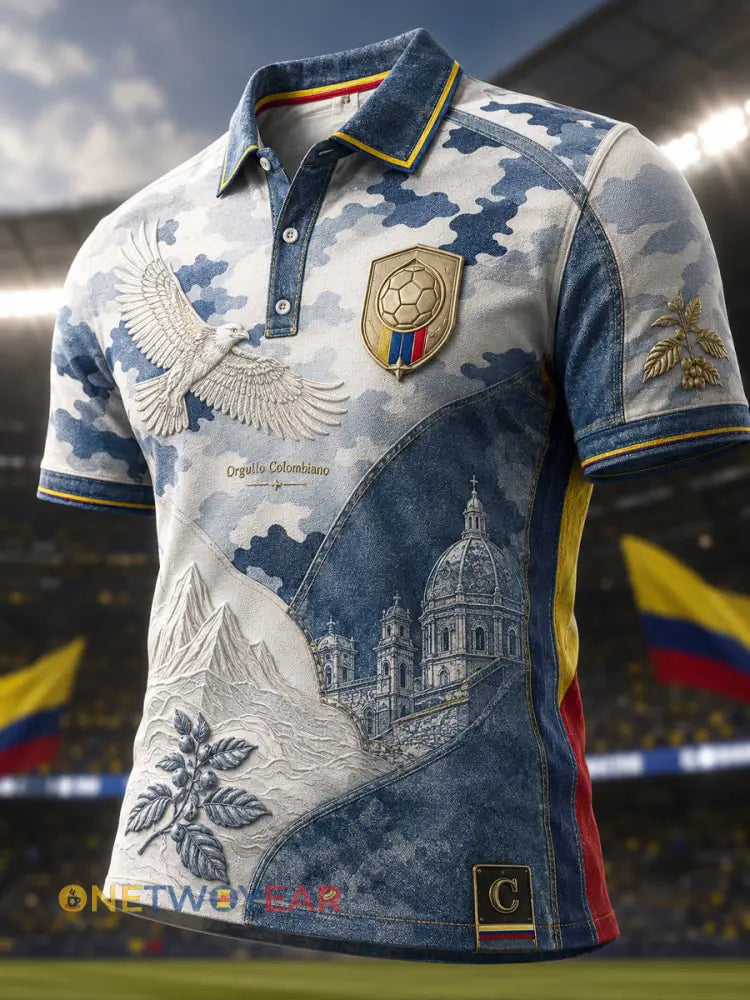 Polo casual clásico retro de Columbia Soccer Camo - como imagen / S