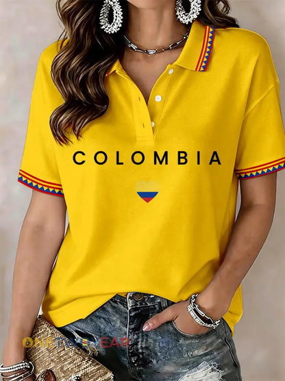 Polo Colombia de mujer - Amarillo / S