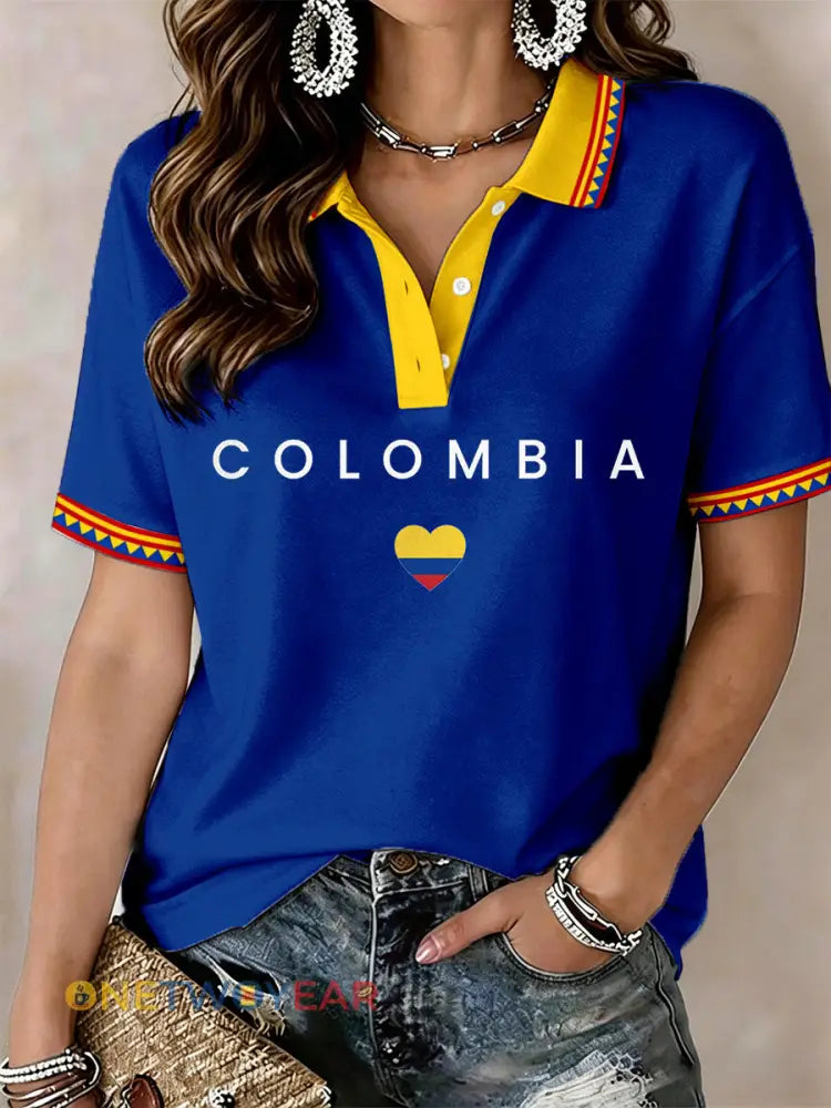 Polo Colombia de mujer - Azul / S