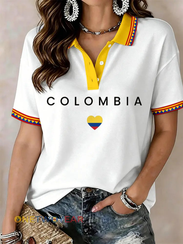 Polo Colombia de mujer - Blanco / S