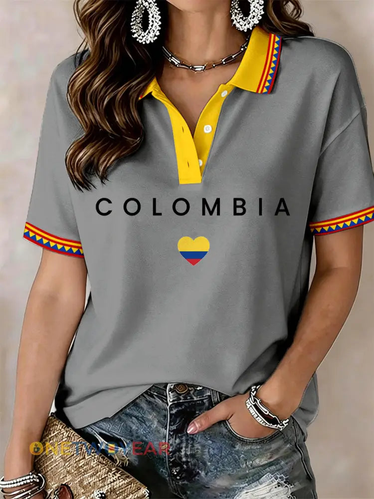 Polo Colombia de mujer - Gris / S