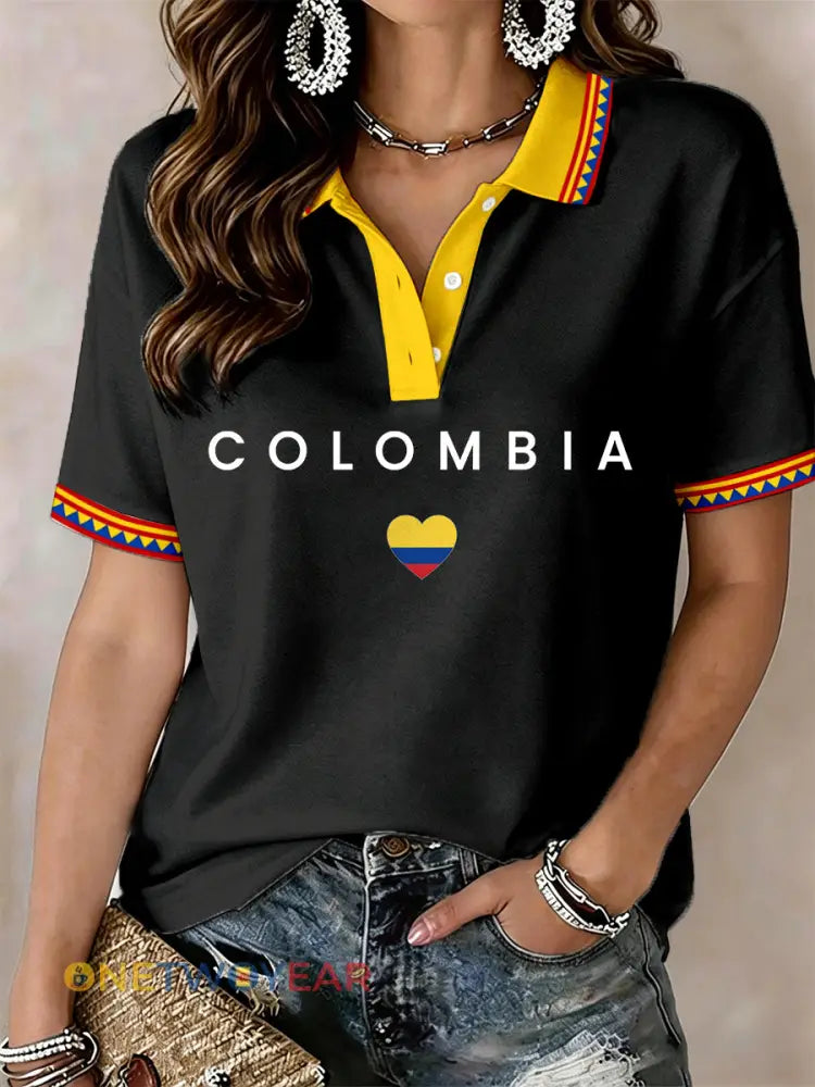 Polo Colombia de mujer - Negro / S