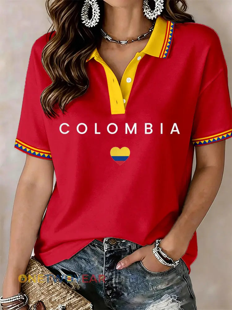 Polo Colombia de mujer - Rojo / S