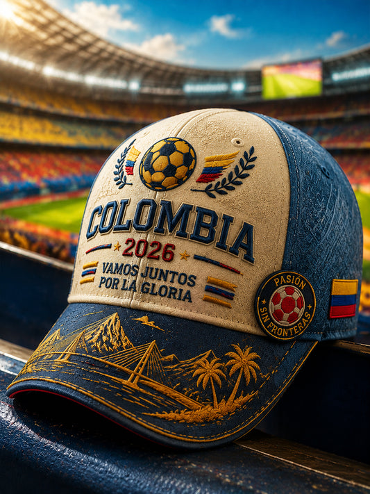 Gorra de béisbol retro de Columbia para aficionados al fútbol