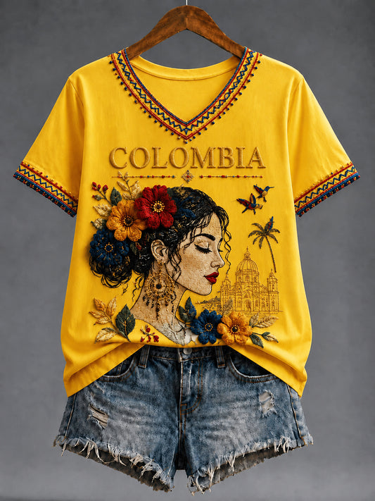 Camiseta Arte del día de la independencia de Colombia del vintage