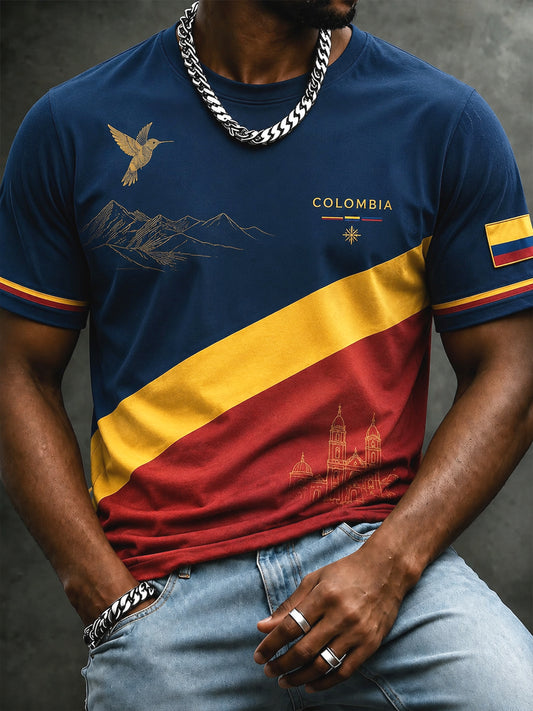 Camiseta conmemorativa retro del Día de la Independencia de Columbia para hombre