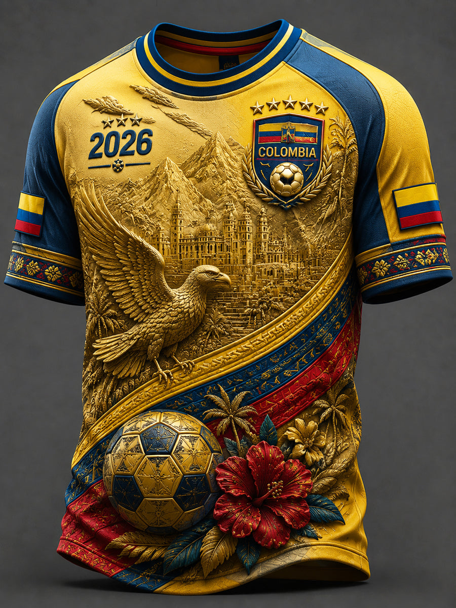2026 Colombia Soccer Art Camiseta Casual
