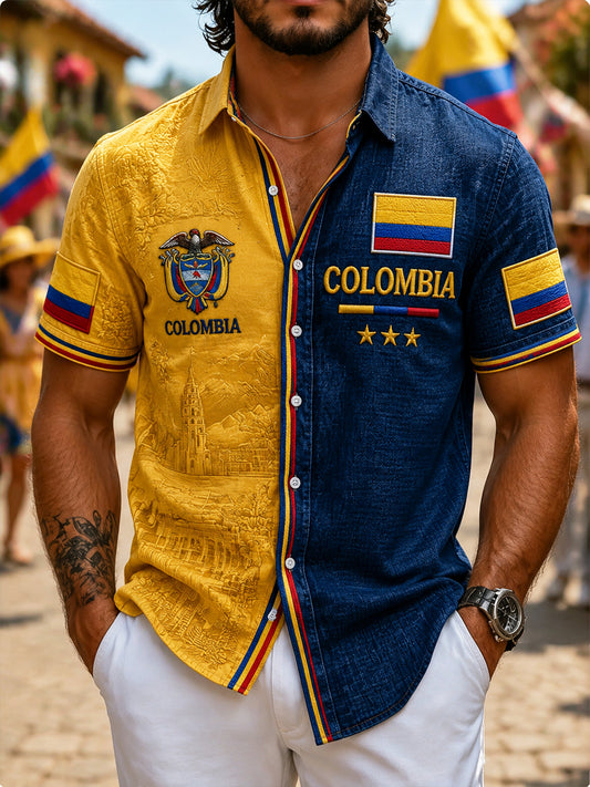 Camisa casual Columbia Artistic Patchwork para hombre