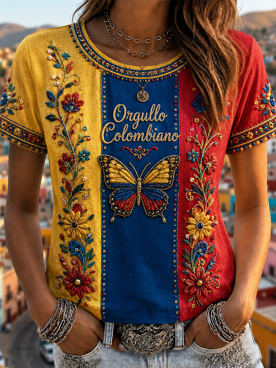 Camiseta Mujer Columbia Classic Butterfly-Print Casual