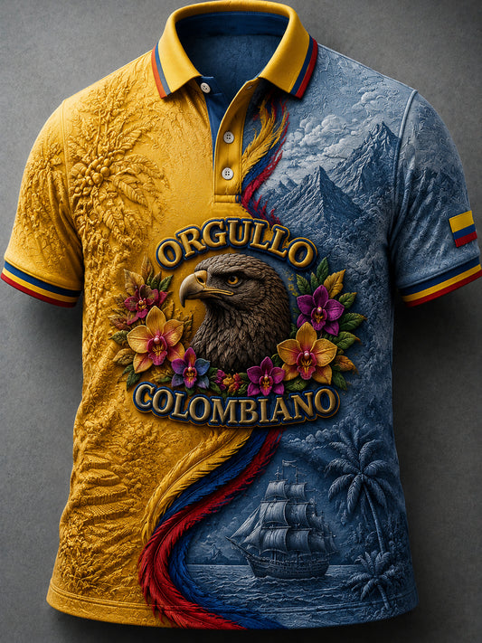 El día de la independencia colombiana de los hombres imprimió el polo de manga corta ocasional