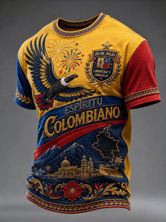 Camiseta de manga corta suelta impresa Vintage Fashion