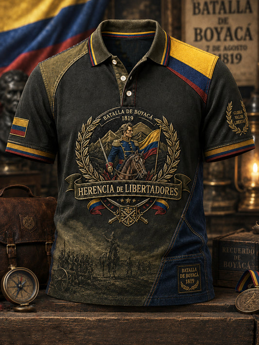 Polo bordado patrimonio colombiano 1819