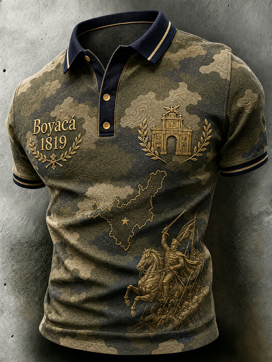 Polo de ajuste clásico patriota colombiano