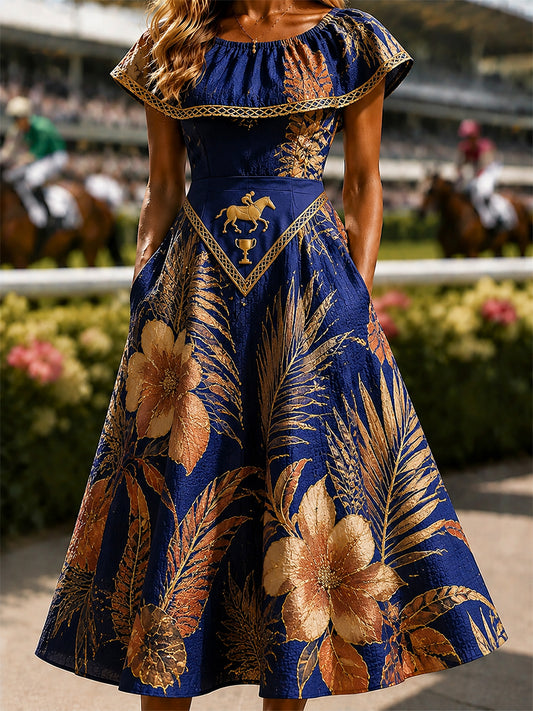 Women's Vintage Melbourne Cup Australian Horse Racing Dress