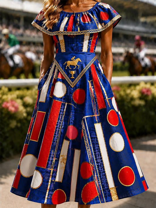 Women's Vintage Melbourne Cup Australian Horse Racing Dress