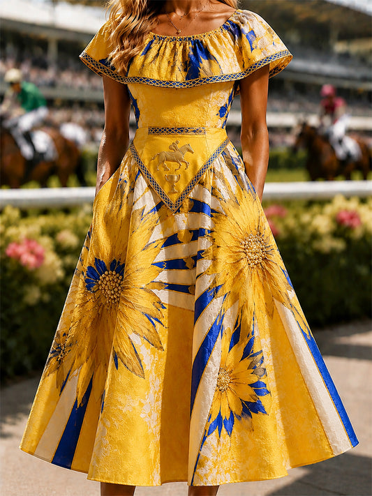 Women's Vintage Melbourne Cup Australian Horse Racing Dress