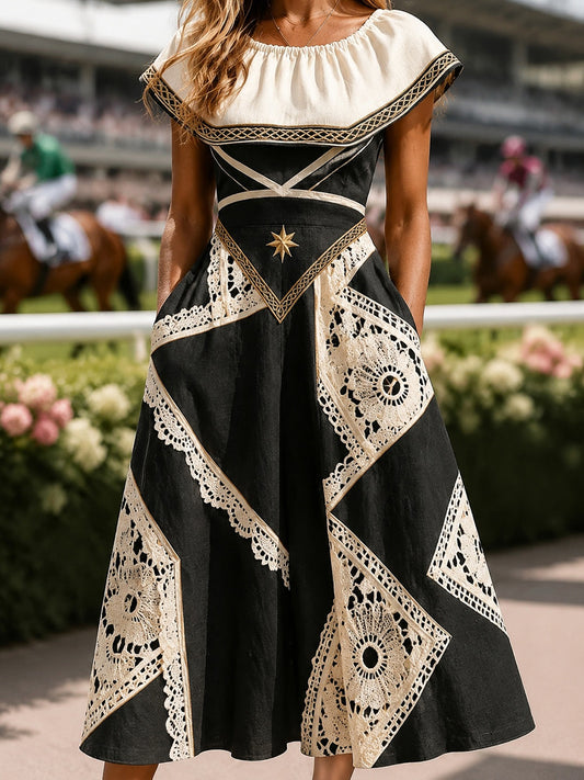 Women's Vintage Melbourne Cup Australian Horse Racing Dress