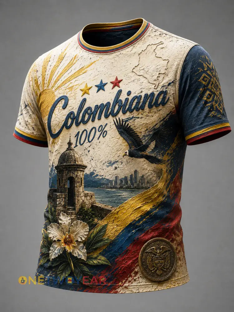 Vintage Columbia Independence Day Classic camiseta casual - como imagen / S