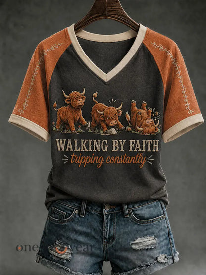 Women’s WalkingG By Faith Tripping Constantly T-shirt - Black / S