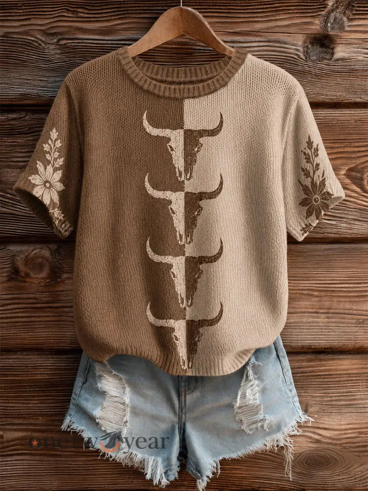 Women’s Western Short-sleeved T-shirt - As picture / S