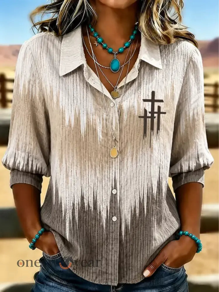 Women’s Western-Style Faith Print shirts - As picture / S