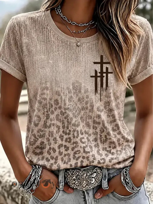 Women’s Western-Style Faith Print short-sleeved T-shirt - As picture / S